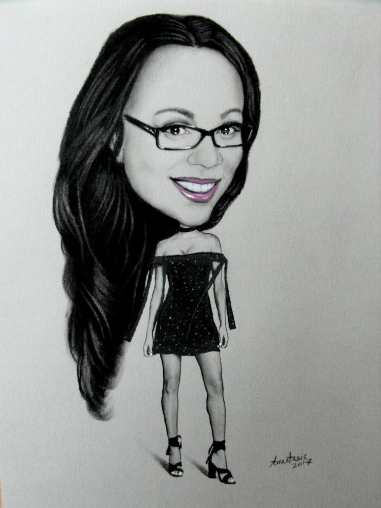 Portrait of a woman in a black dress